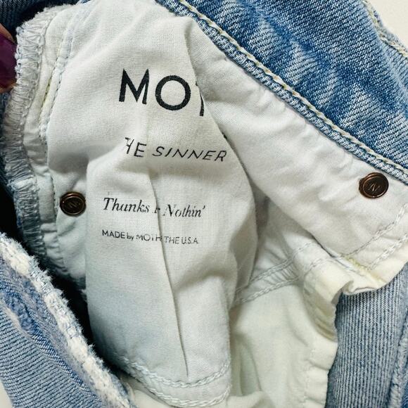 MOTHER The Sinner Distressed Cropped Jeans Thanks for Nothin Light Wash size 27 - Picture 11 of 11